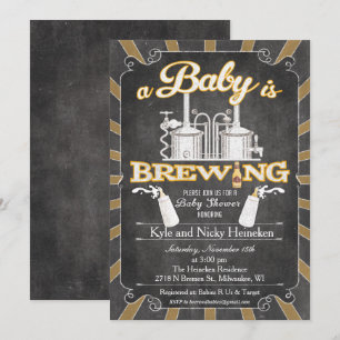 En "Baby is Brewing" BBQ-inbjudan för par Inbjudningar