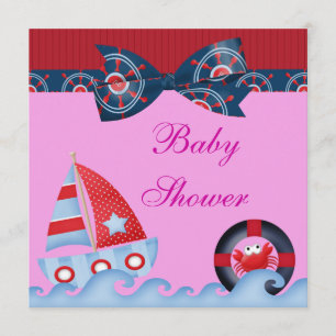 En baby shower för flickahavsliv inbjudningar
