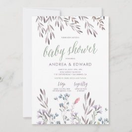 En Baby Shower-inbjudan för en vildblomsbröllop Inbjudningar