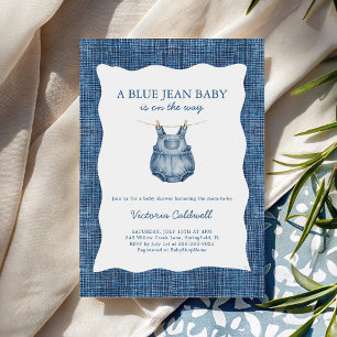 En babyfest med Blå Jean Baby Inbjudningar