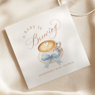 En Babypojke Bryggs Baby Shower Servetter