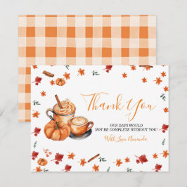 En babyskor för babykaffe av Pumpkin Spice Coffee  Tack Kort