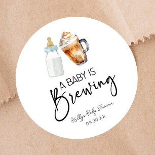En babyskor för Flaska-kaffe i Baby brinner. Runt Klistermärke