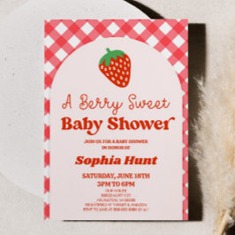 En babystövel för berry Sweet Red Rosa Strawberry  Inbjudningar