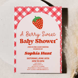 En babystövel för berry Sweet Red Rosa Strawberry Inbjudningar