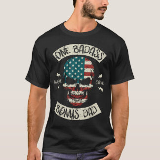 En Badass Bonus Pappa Awesome Styvpappa Dödskallef T Shirt