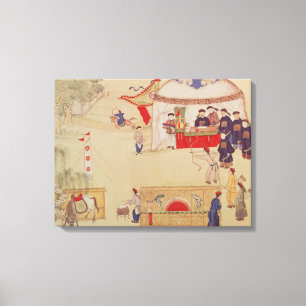 En bågskyttetävling, sent 18th århundrade canvastryck