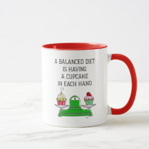 En balanserad dietbild mugg