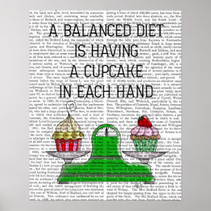 En balanserad dietillustration poster