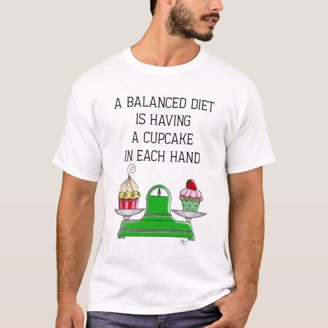 En balanserad dietillustration t shirt (Framsida)