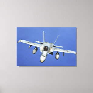 En bålgeting F/A-18 deltar i en beskickning Canvastryck