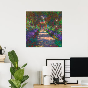En bana i Monets Garden av After Claude Monet Poster