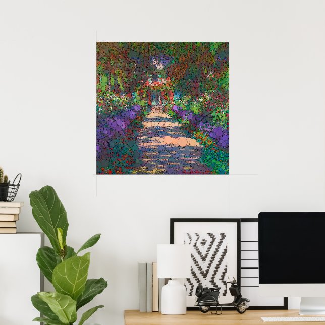 En bana i Monets Garden av After Claude Monet Poster (Hemmakontoret)