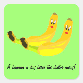 En banana per dag-Sticker Fyrkantigt Klistermärke
