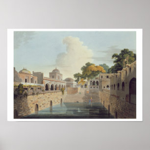 En Baolee nära den gammala staden av Delhi, Poster