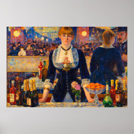 En bar på Folies-Bergère av Edouard Manet Poster