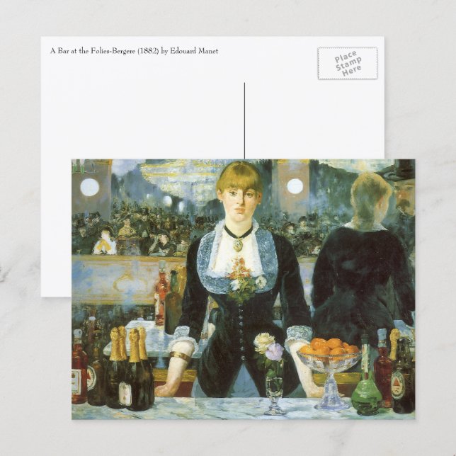 En bar på Folies-Bergère av Édouard Manet Vykort (Fram/baksida)