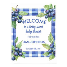 En Bär Söt Baby Shower Välkomstskylt | Blåbär