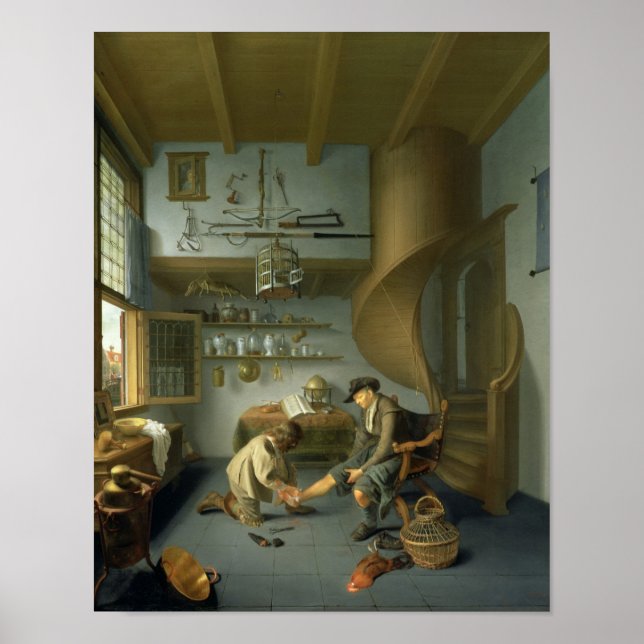 En Barber-kirurg som tar en bondfot Poster (Framsidan)