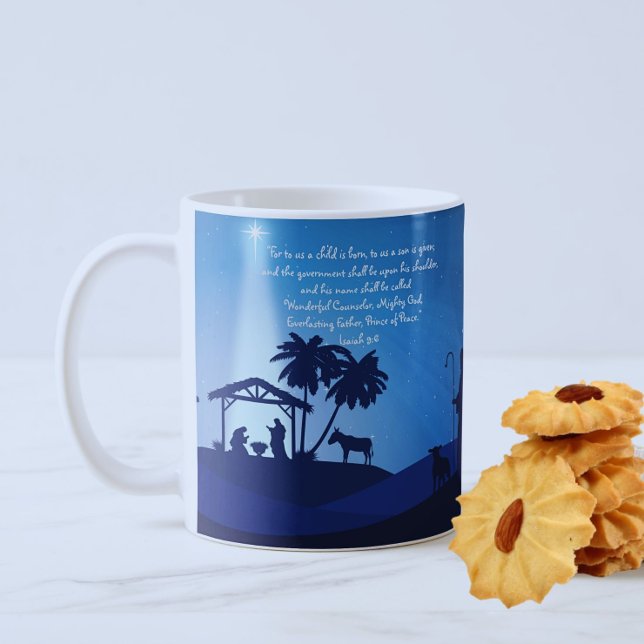 En barn är oss född Nativitetsmugg Kaffemugg (Skapare uppladdad)