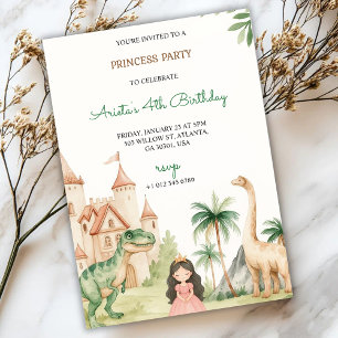 En barnkalasinbjudan med en prinsessa inbjudningar
