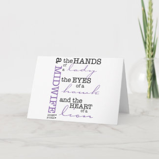 En barnmorska måste ha ... kort