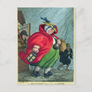 En barnmorska på en arbetsplats, 1811 vykort