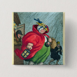 En barnmorska som går till ett arbete, 1811 knapp