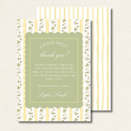 En bärnöt söt bebis är på väg salvia grön kant tack kort