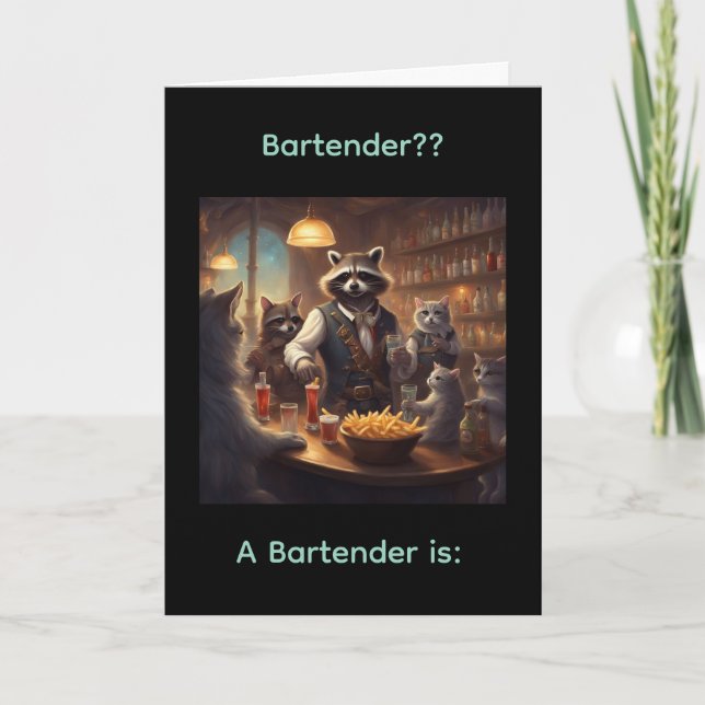 En Bartender är? Födelsedagskort Kort (Framsida)