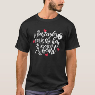 En Bartender håller Nyckel till min hjärtliga flic T Shirt