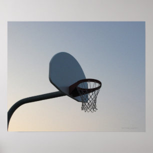 En basketmålbrädaring och förtjänar. Klara blått Poster