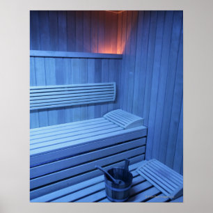 En bastu i blått tänder, Sweden. Poster