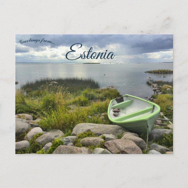 En båt i Rohuneeme Estland Vykort (Framsida)