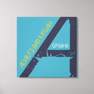 En bat mitzvah initial pub för Monogram Canvastryck