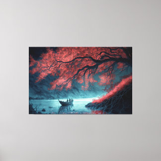 En båt på en kropp i Vatten Canvastryck