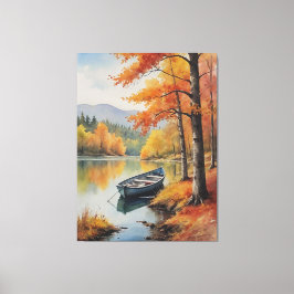 en båt på en sjö som målar vatten färg canvastryck