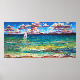 En båt på Jamaikansjön Poster