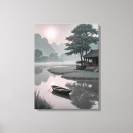 en båt vid vatten canvastryck