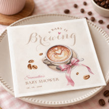 En bebis brygger kaffe rosa rosett barnkalas