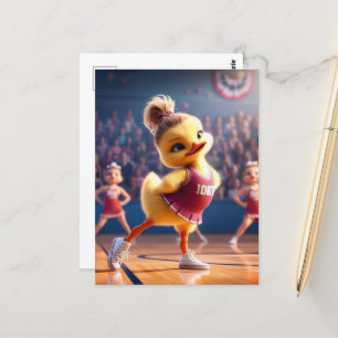 En bedårande cheerleader-anka vykort
