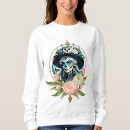 En bedövande kvinna med en bedövande skallmakerie t shirt