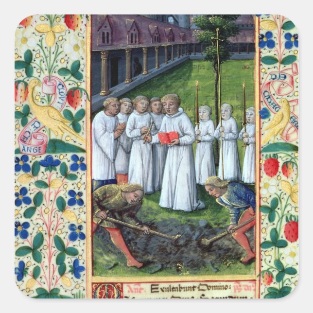 En begravning fyrkantigt klistermärke (Framsida)