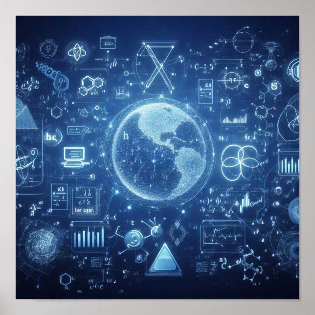 En belyst digital ritning poster (Framsidan)