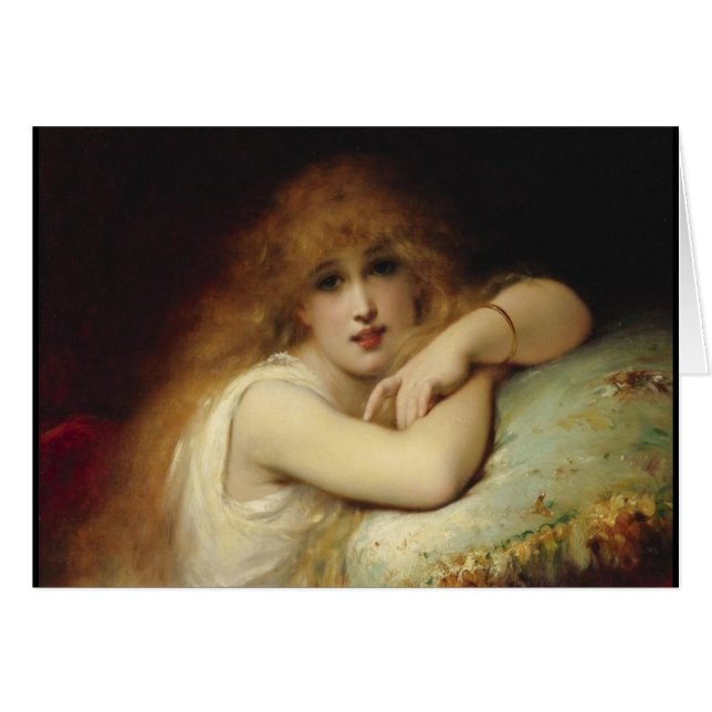 En bemedlad ung kvinna hälsningskort (Framsidan Horizontal)