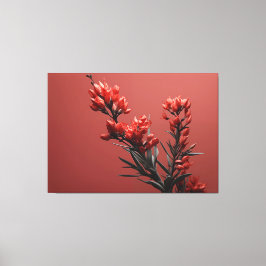 En beröring av Fire Coral Flowers Photorealism Dig Canvastryck