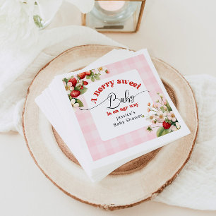 En berry söt babydusch i baby Strawberry Pappersservett