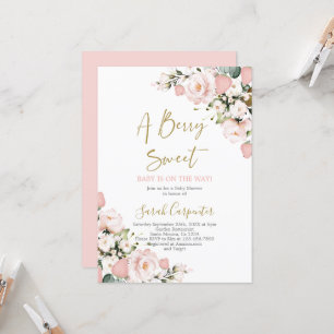 En berry Sweet Baby Shower Girl-inbjudan Inbjudningar