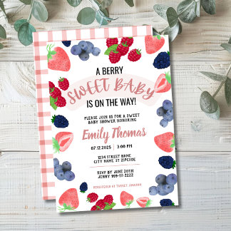 En berry Sweet Baby Shower-inbjudan Inbjudningar