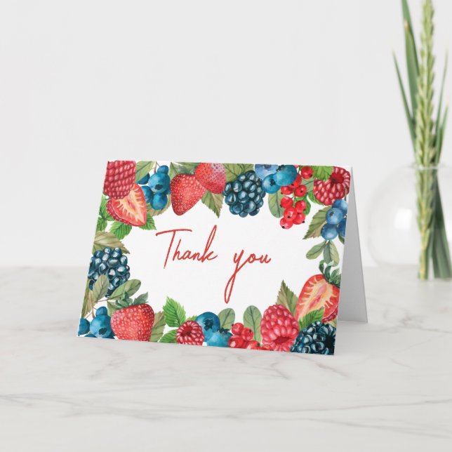 En berry Sweet Baby Shower Tack Kort (Framsida)